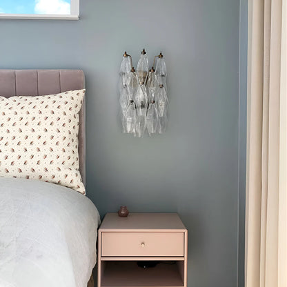 Murano Poliedri Transparent Glass Wall Sconces - Nuvé