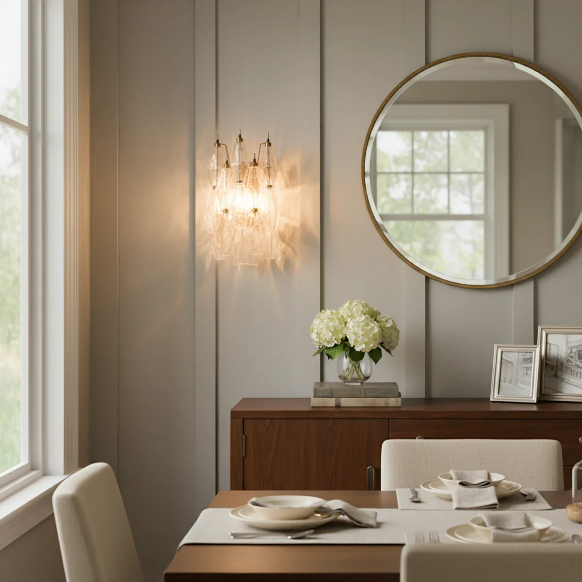 Murano Poliedri Transparent Glass Wall Sconces - Nuvé