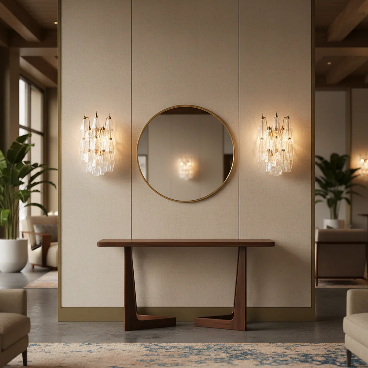 Murano Poliedri Transparent Glass Wall Sconces - Nuvé