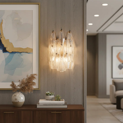 Murano Poliedri Transparent Glass Wall Sconces - Nuvé