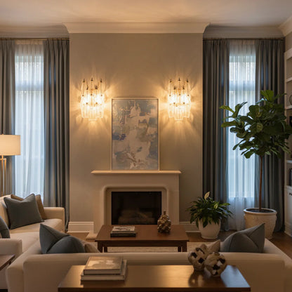 Murano Poliedri Transparent Glass Wall Sconces - Nuvé