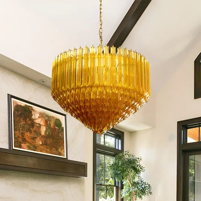 Murano Prisms Amber Chandelier - Nuvé