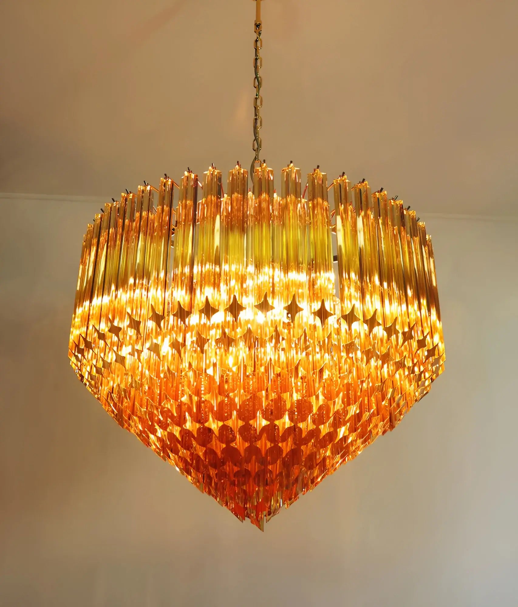 Murano Prisms Amber Chandelier - Nuvé