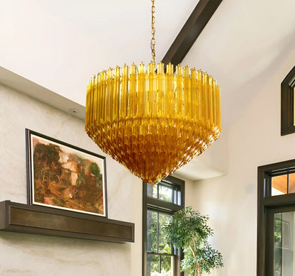 Murano Prisms Amber Chandelier - Nuvé