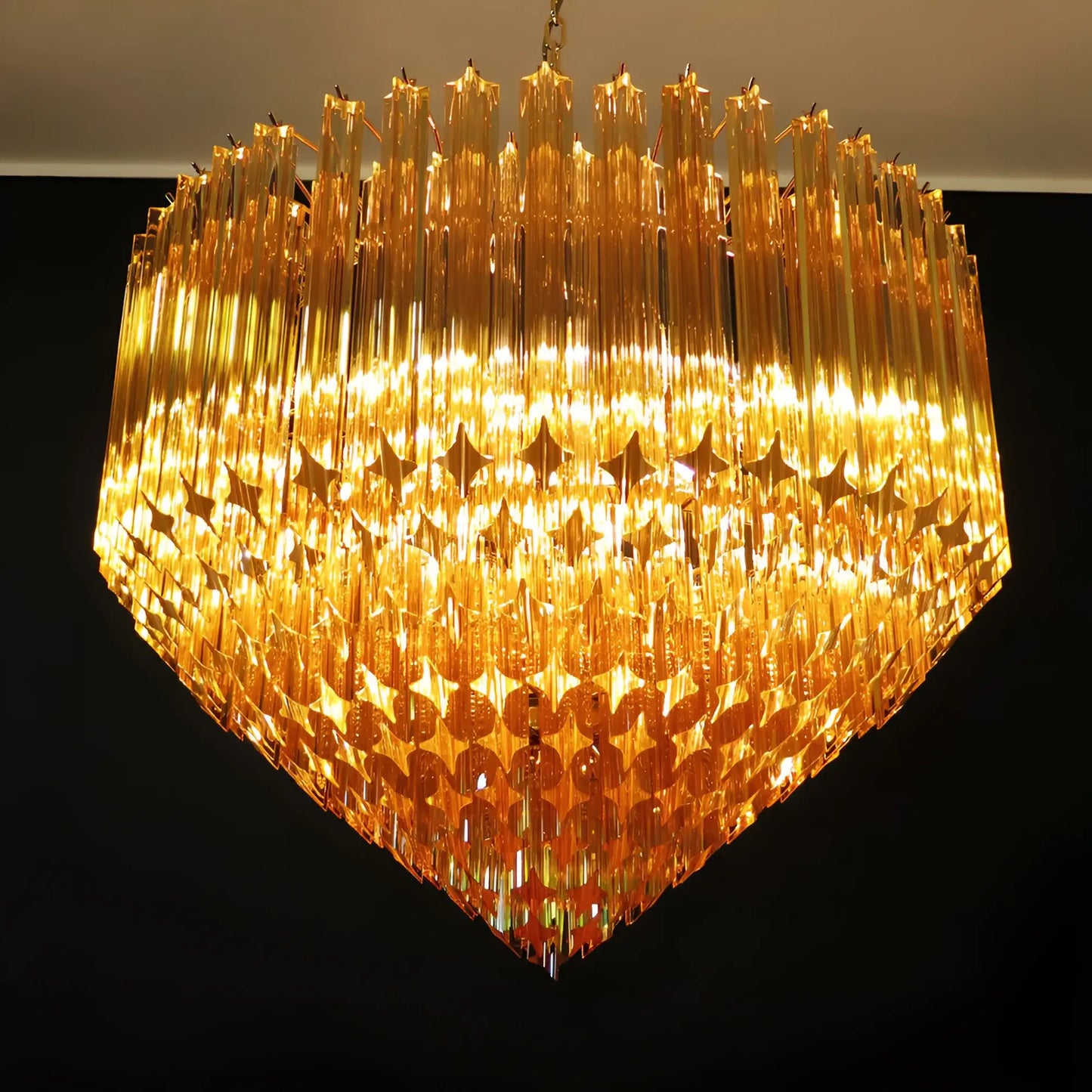 Murano Prisms Amber Chandelier - Nuvé