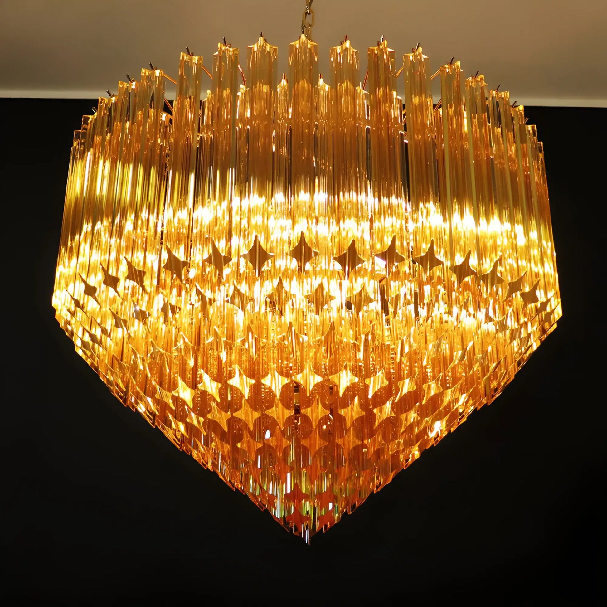 Murano Prisms Amber Chandelier - Nuvé