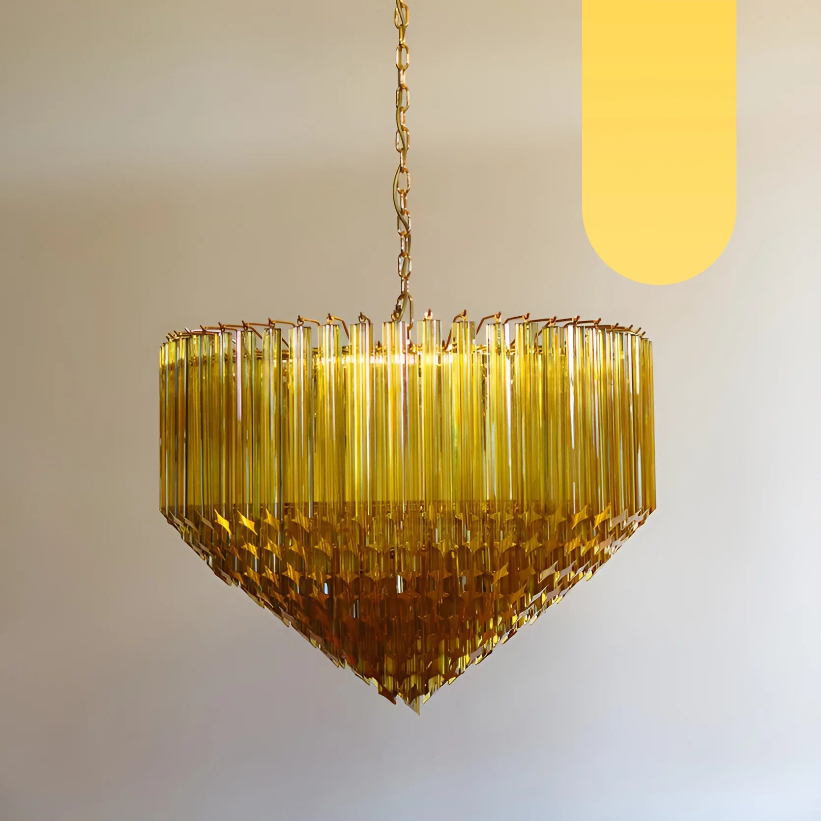 Murano Prisms Amber Chandelier - Nuvé
