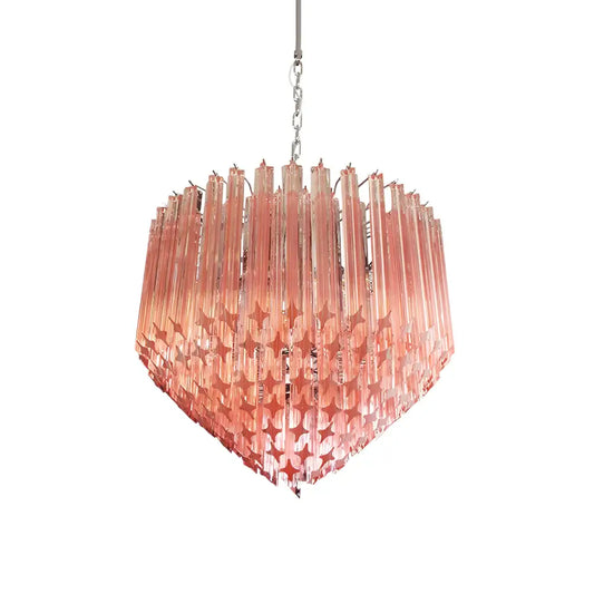 Murano Quadriedri Prisms Pink Chandelier - Nuvé