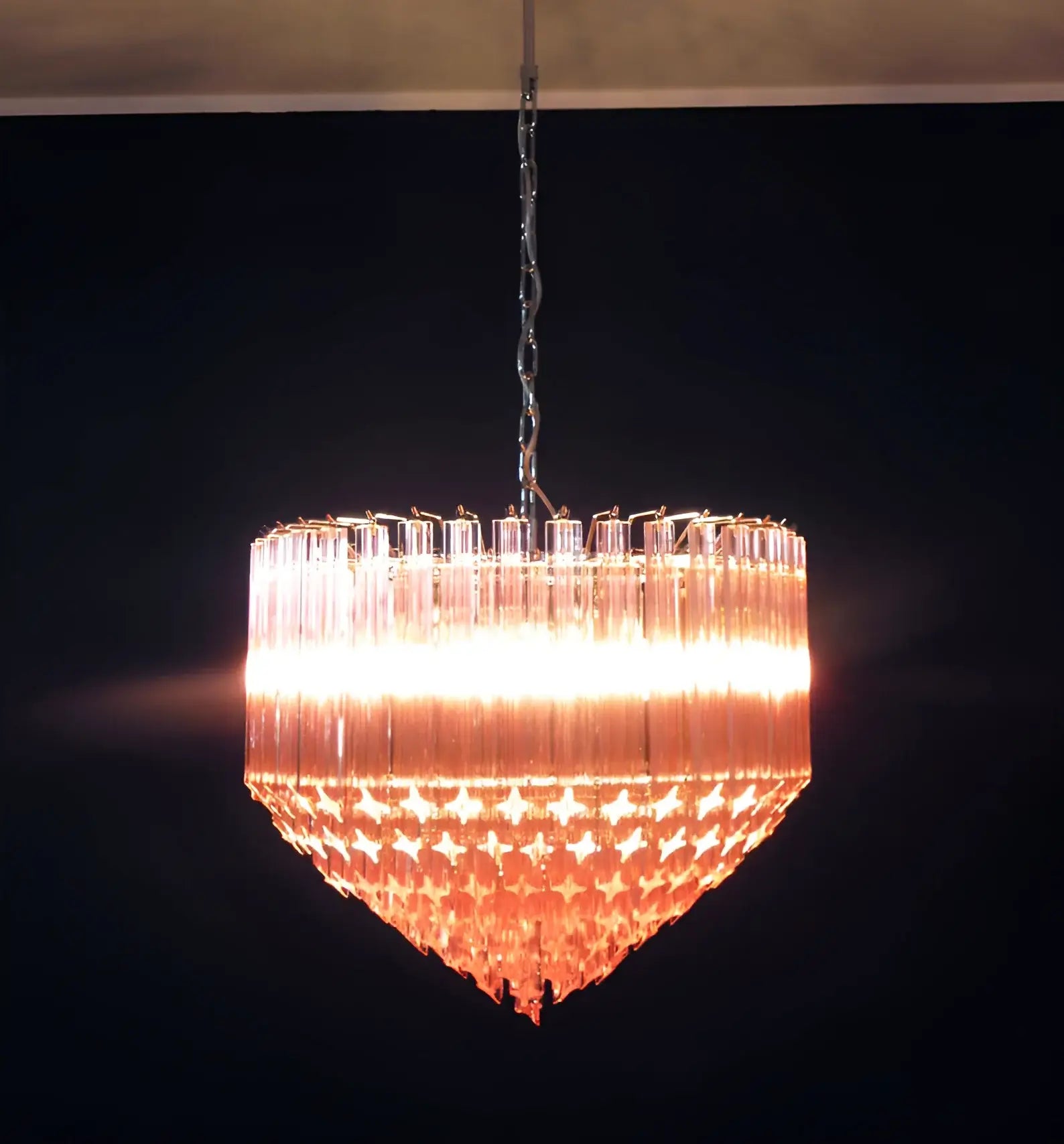 Murano Quadriedri Prisms Pink Chandelier - Nuvé
