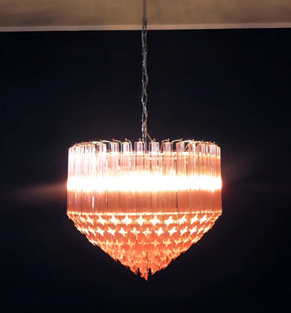 Murano Quadriedri Prisms Pink Chandelier - Nuvé