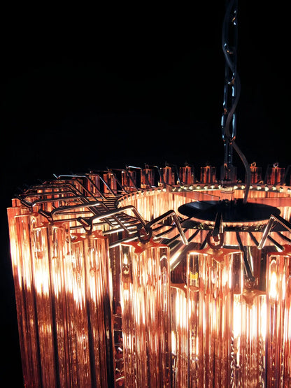 Murano Quadriedri Prisms Pink Chandelier - Nuvé