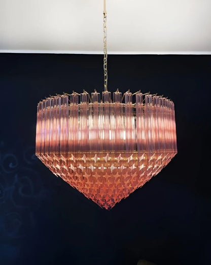 Murano Quadriedri Prisms Pink Chandelier - Nuvé