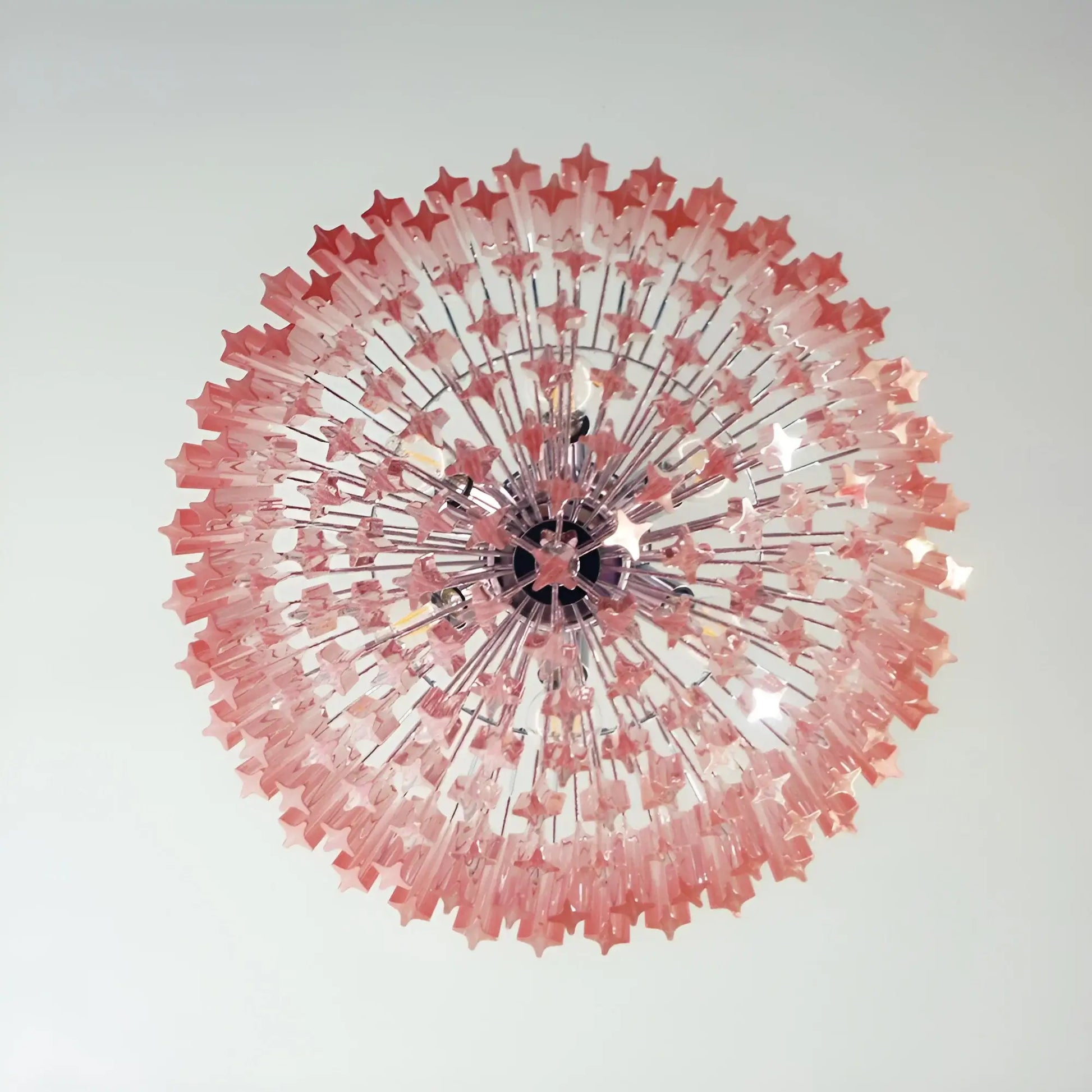 Murano Quadriedri Prisms Pink Chandelier - Nuvé