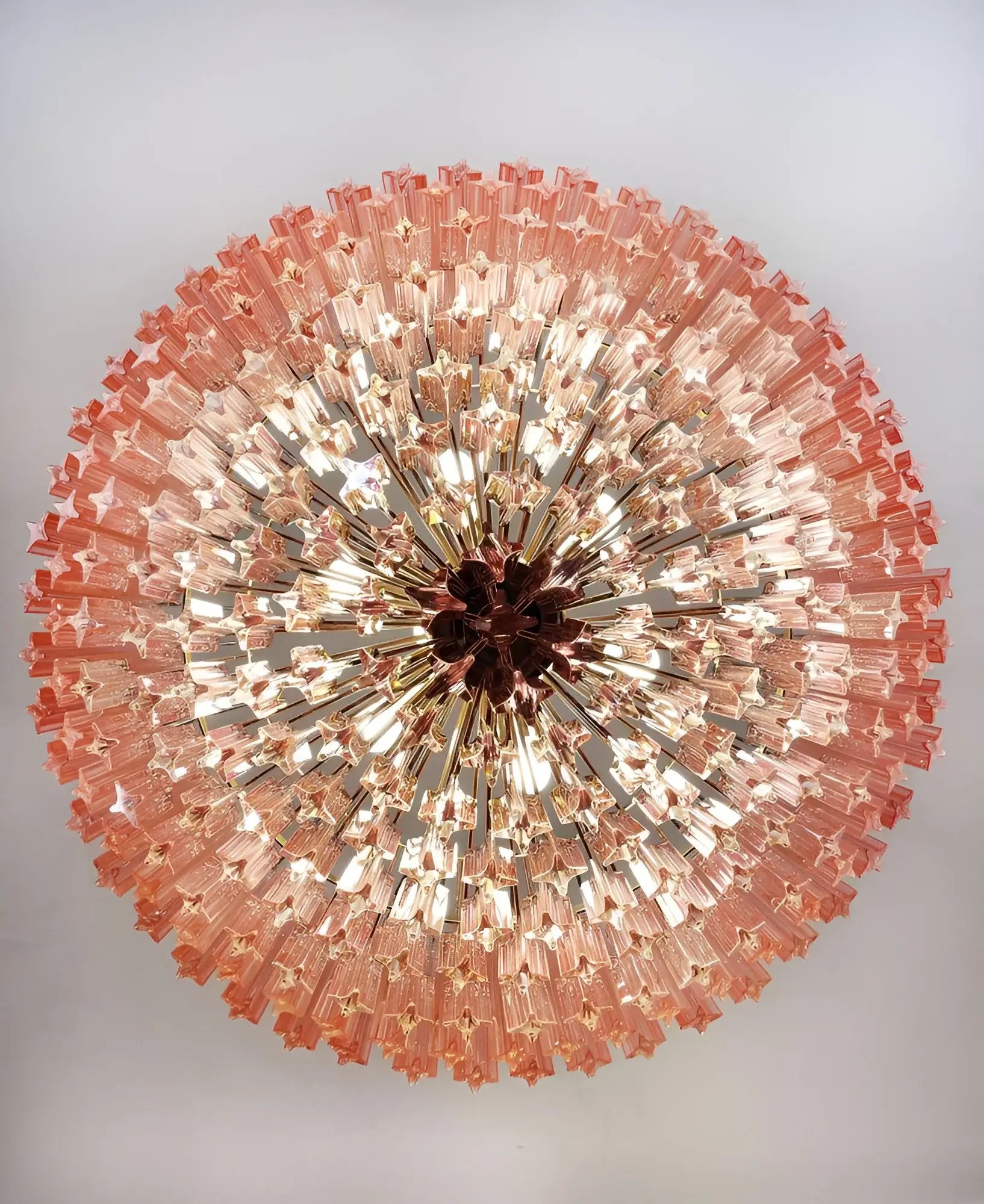 Murano Quadriedri Prisms Pink Chandelier - Nuvé