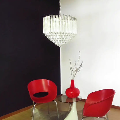 Murano Quadriedri Prisms Transparent Chandelier - Nuvé
