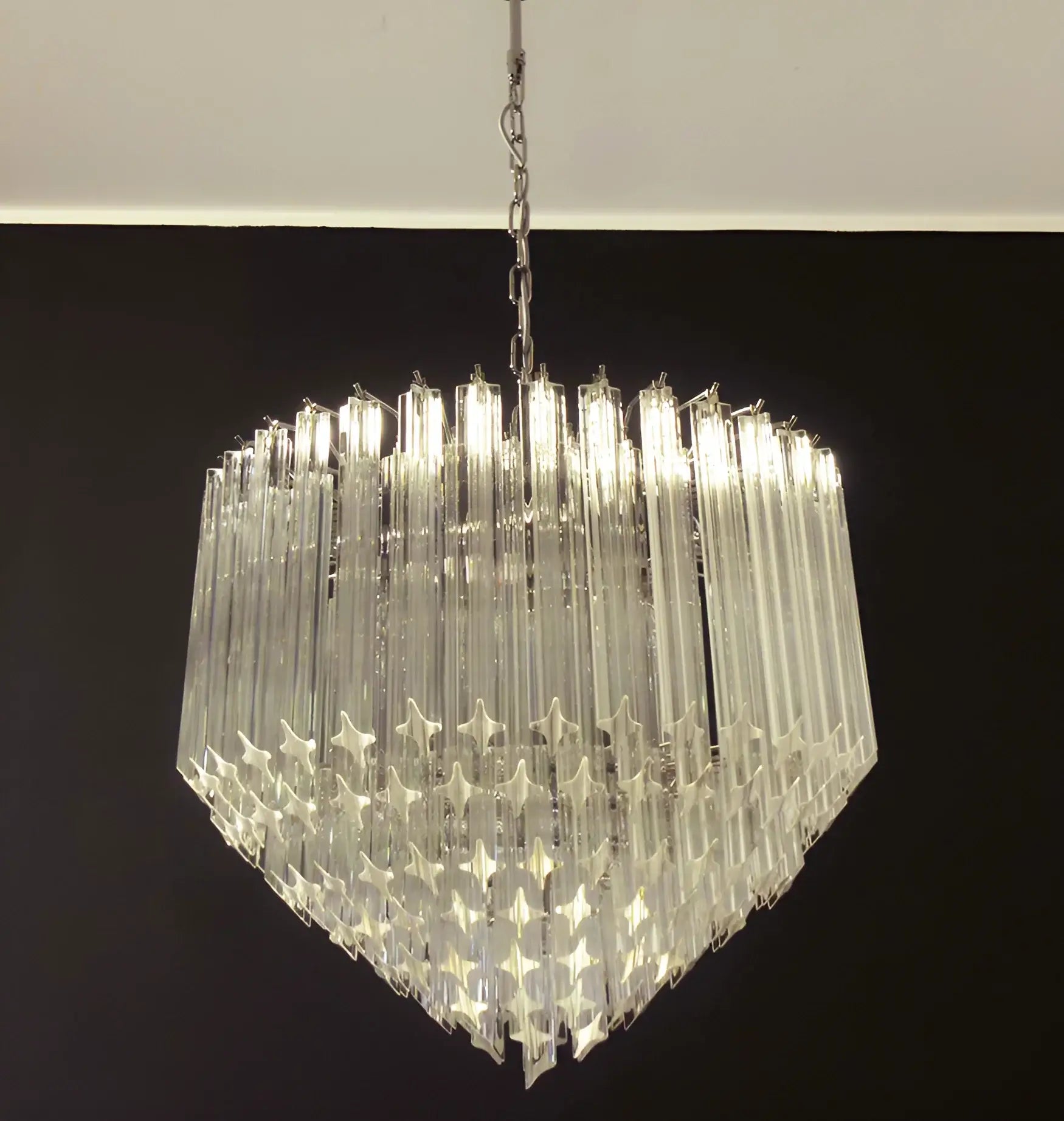 Murano Quadriedri Prisms Transparent Chandelier - Nuvé