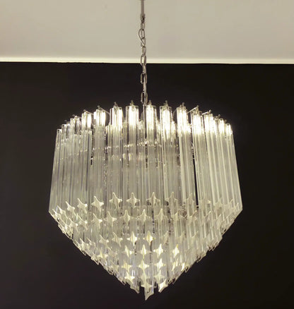 Murano Quadriedri Prisms Transparent Chandelier - Nuvé