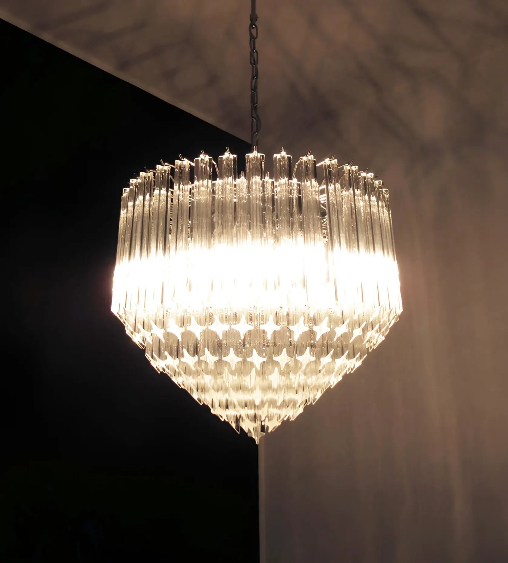 Murano Quadriedri Prisms Transparent Chandelier - Nuvé
