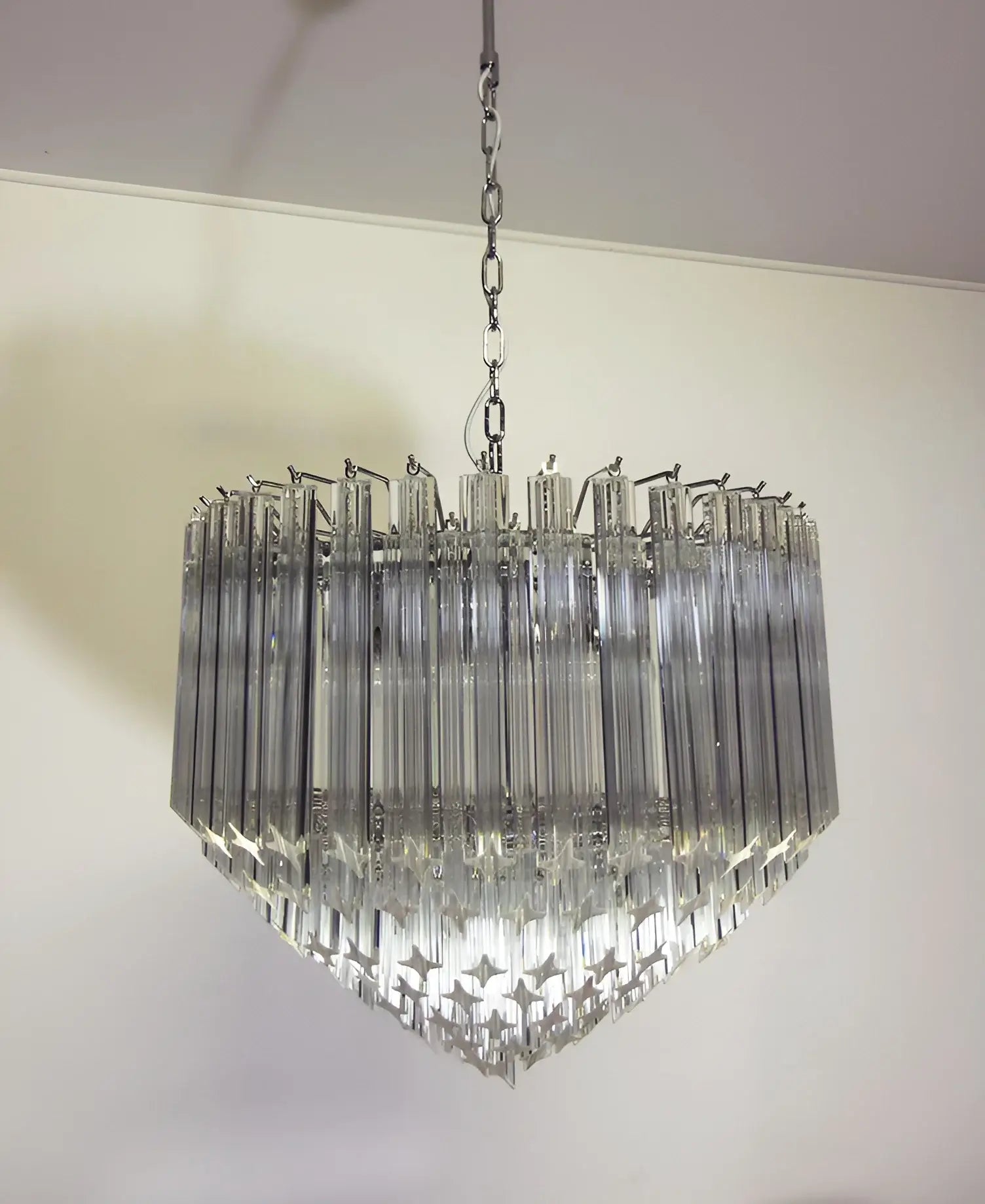 Murano Quadriedri Prisms Transparent Chandelier - Nuvé