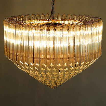 Murano Quadriedri Prisms Transparent Chandelier - Nuvé
