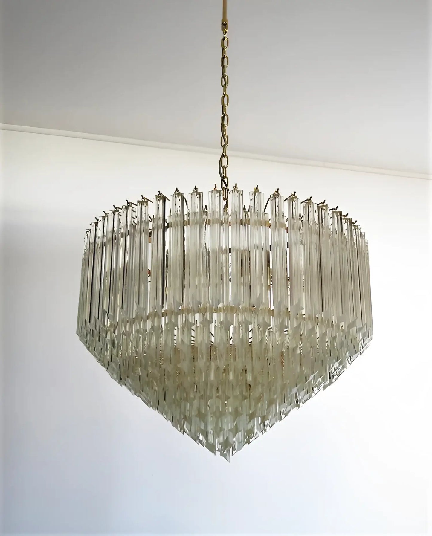 Murano Quadriedri Prisms Transparent Chandelier - Nuvé