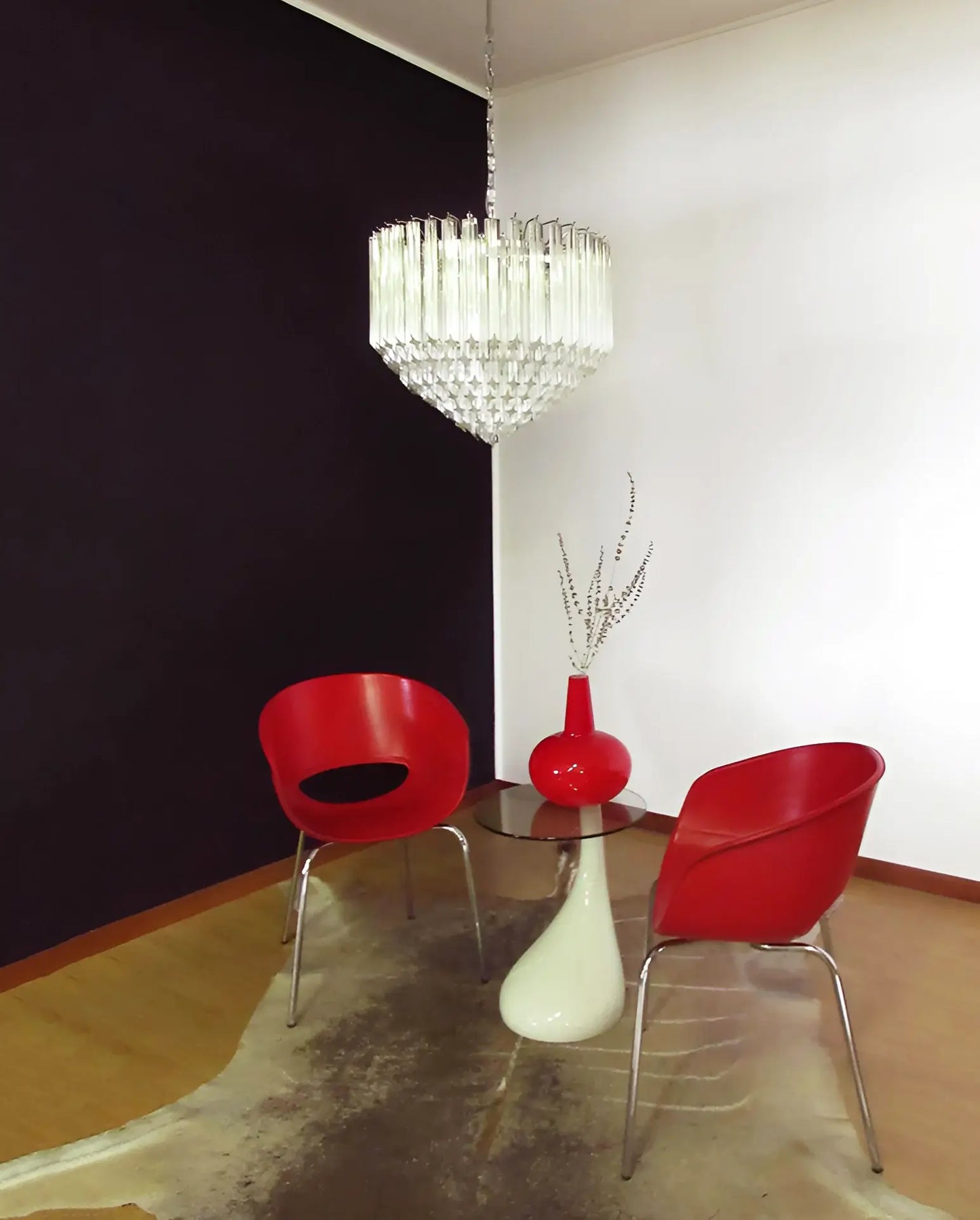 Murano Quadriedri Prisms Transparent Chandelier - Nuvé