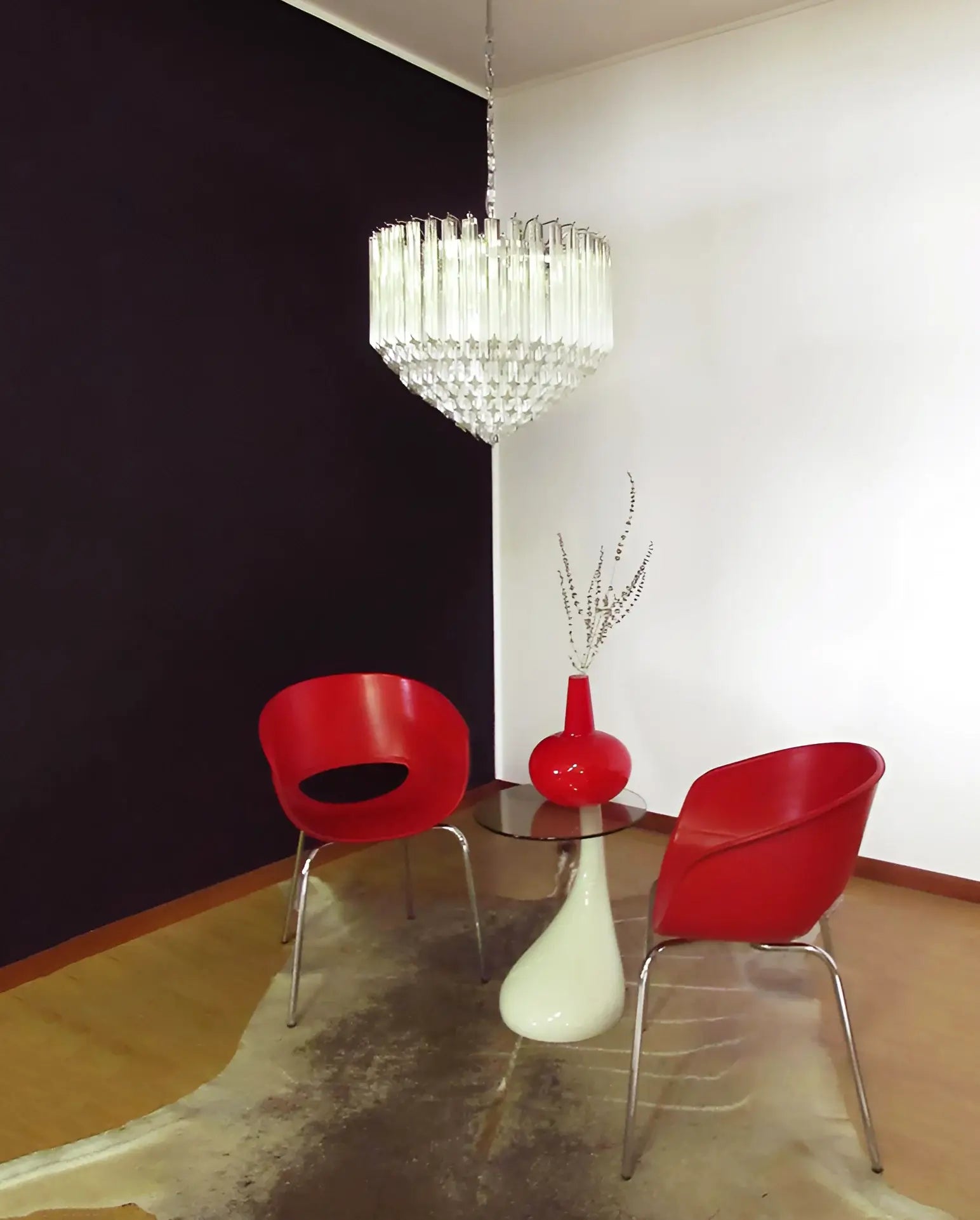 Murano Quadriedri Prisms Transparent Chandelier - Nuvé