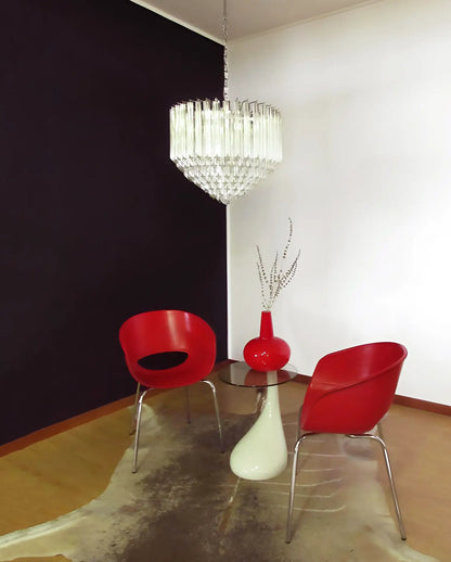 Murano Quadriedri Prisms Transparent Chandelier - Nuvé
