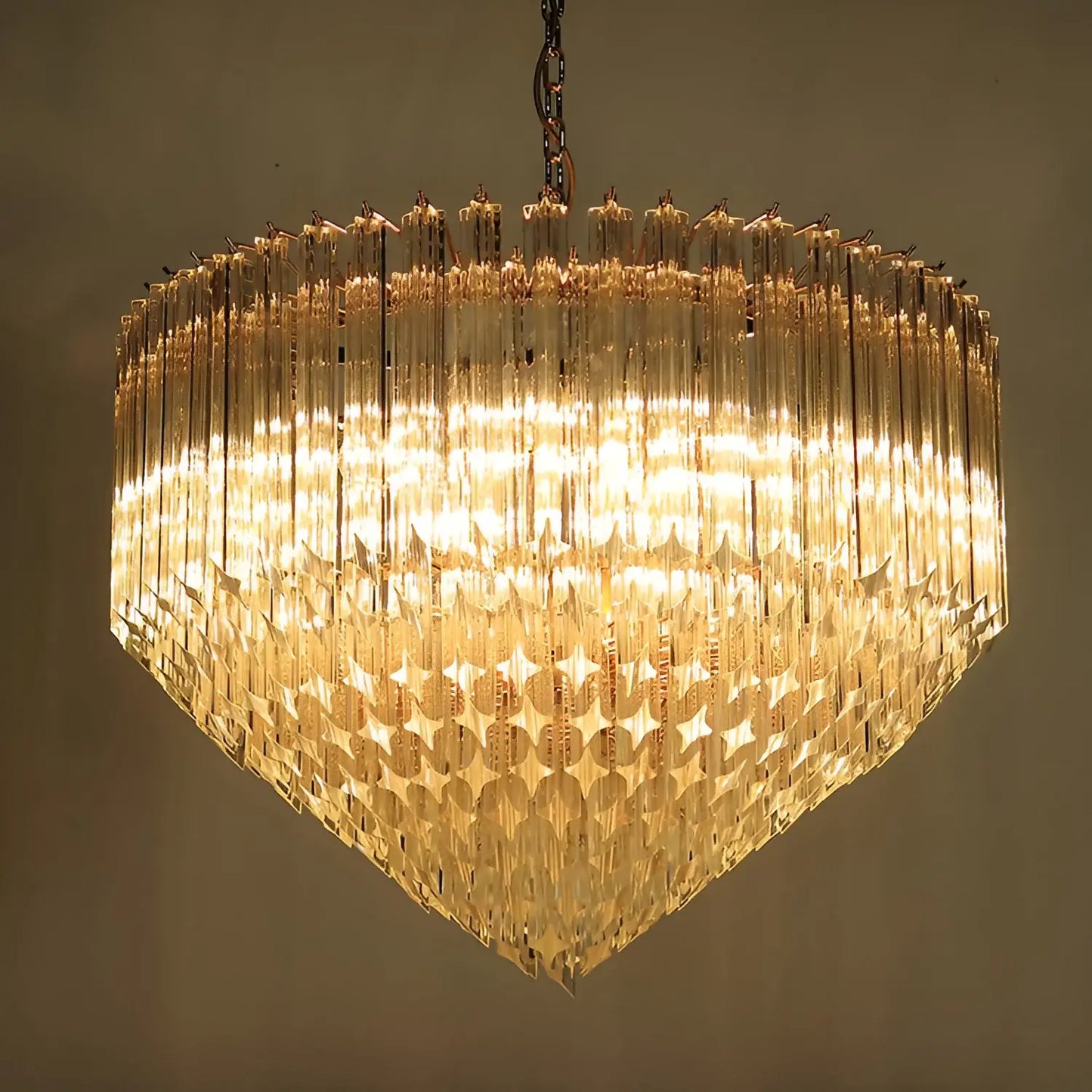 Murano Quadriedri Prisms Transparent Chandelier - Nuvé