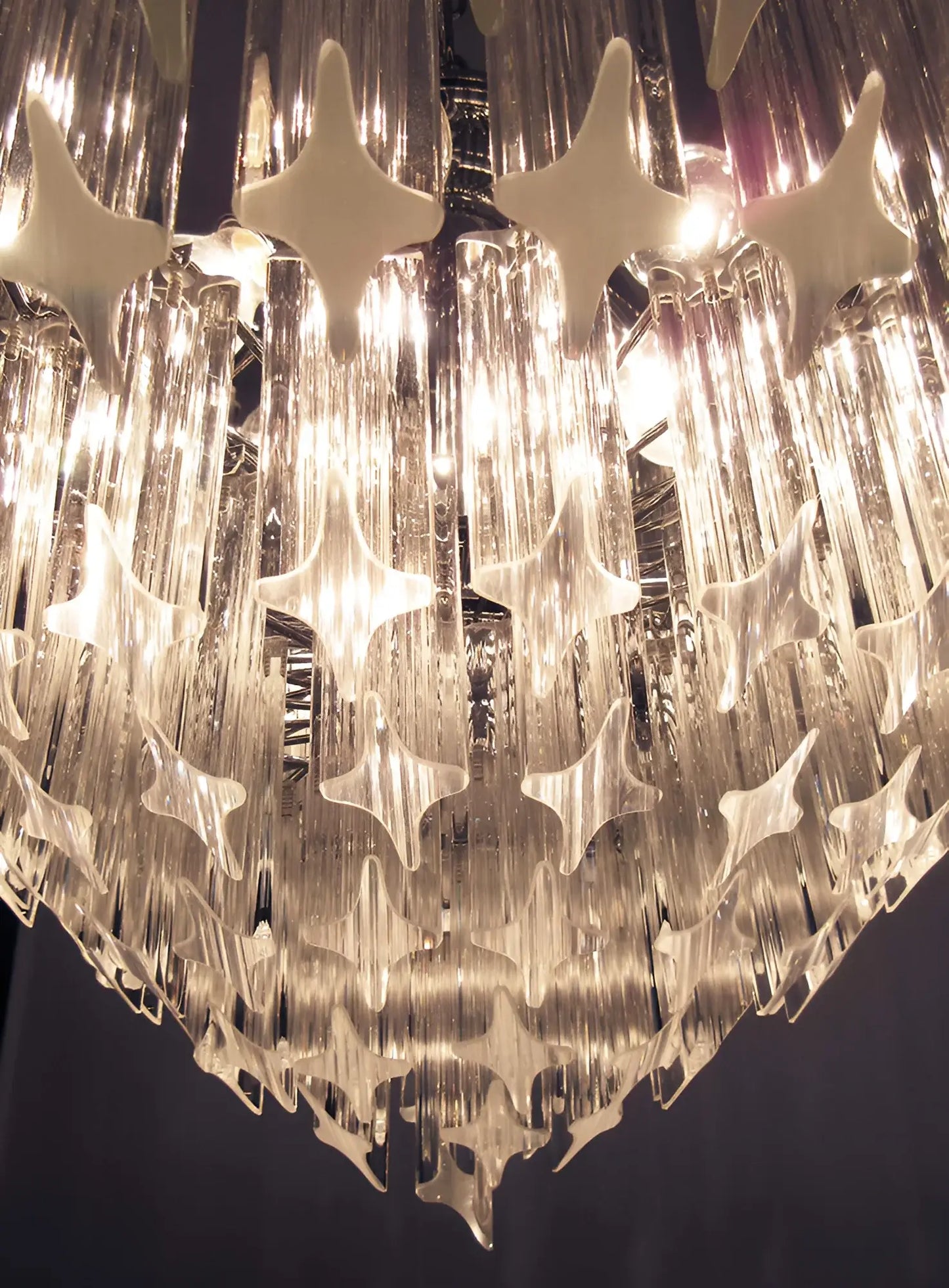 Murano Quadriedri Prisms Transparent Chandelier - Nuvé