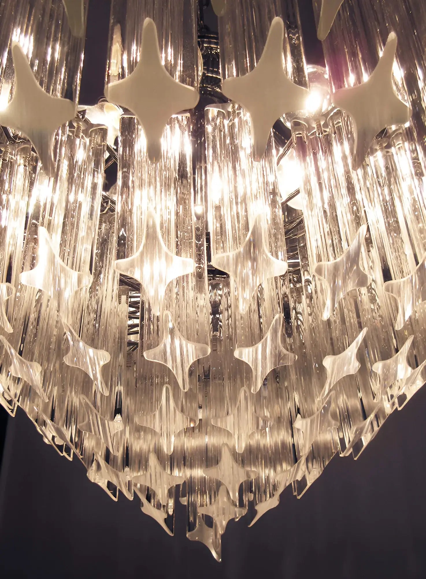 Murano Quadriedri Prisms Transparent Chandelier - Nuvé