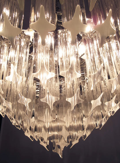 Murano Quadriedri Prisms Transparent Chandelier - Nuvé