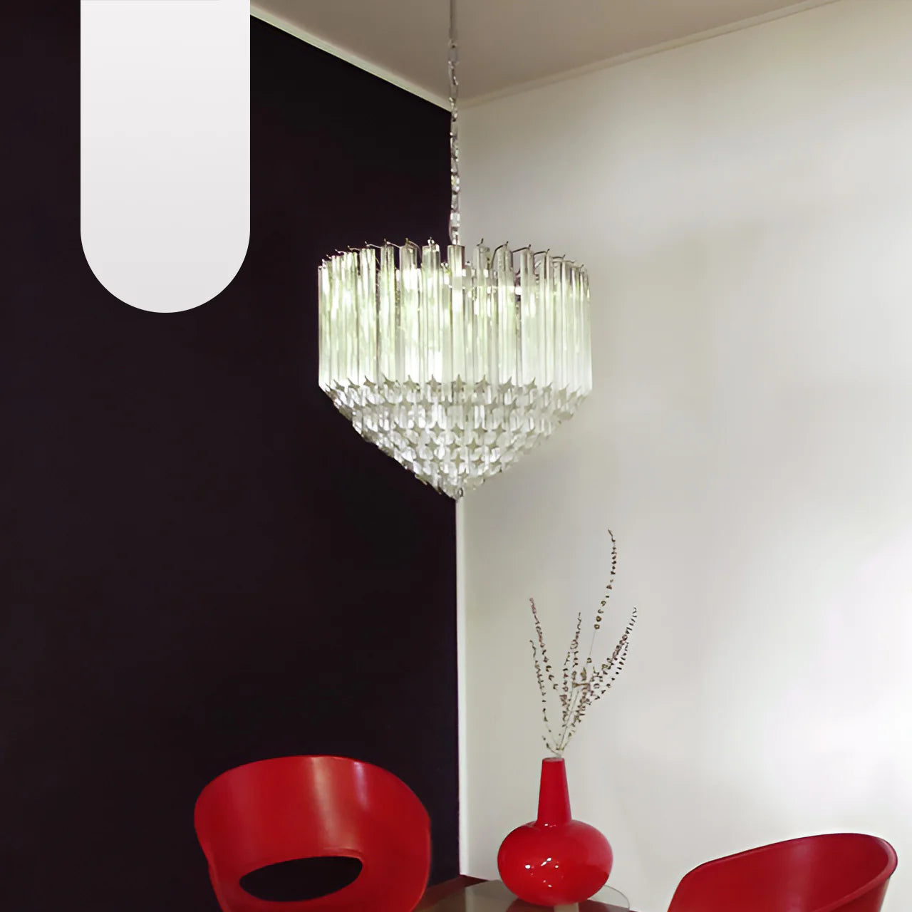 Murano Quadriedri Prisms Transparent Chandelier - Nuvé