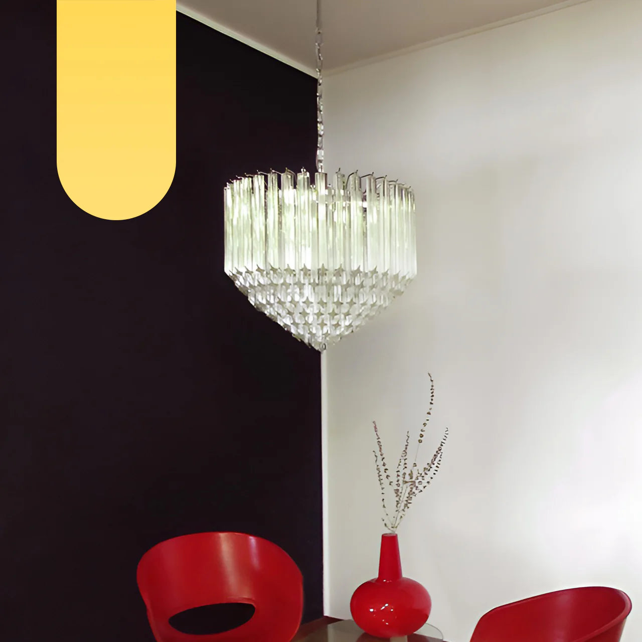 Murano Quadriedri Prisms Transparent Chandelier - Nuvé