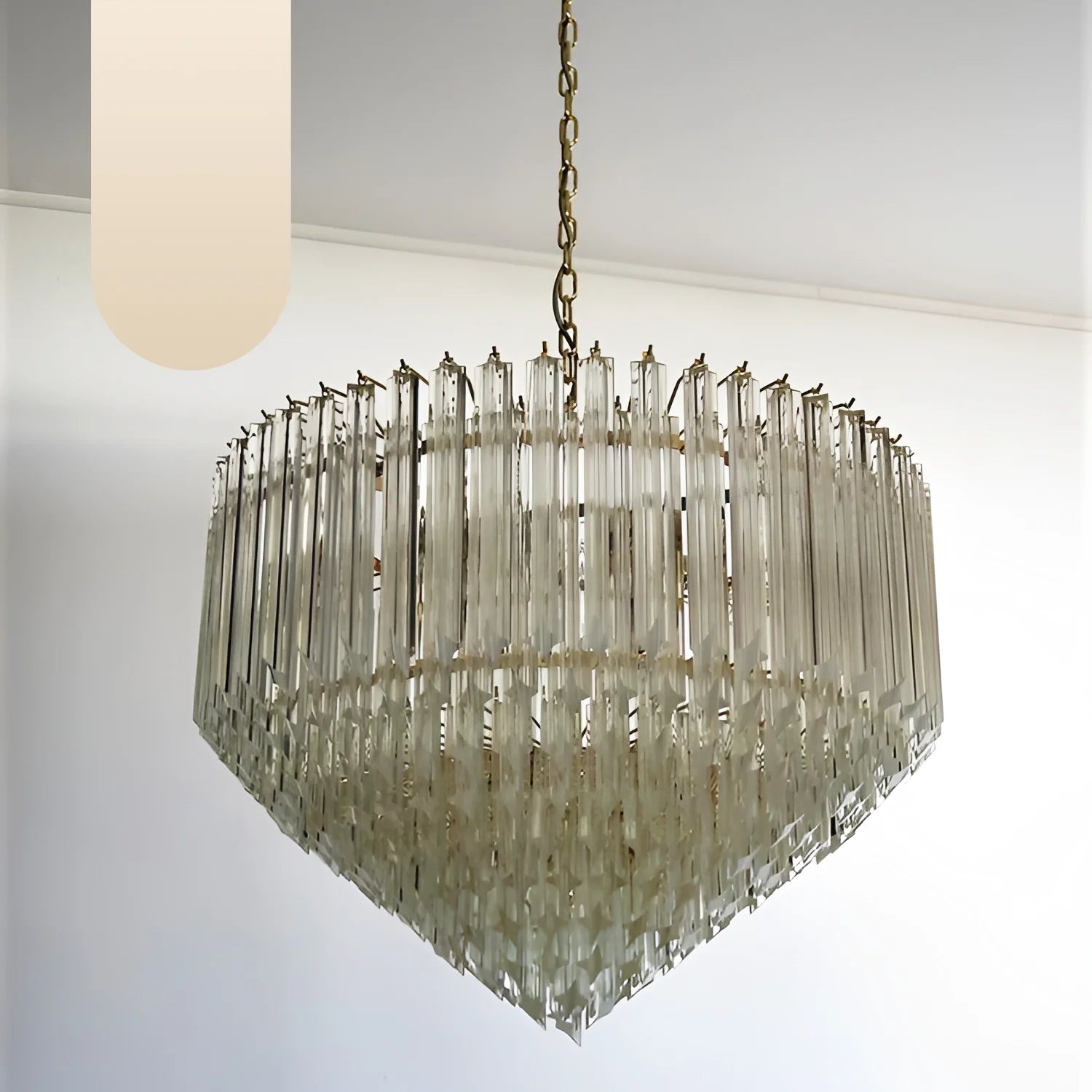 Murano Quadriedri Prisms Transparent Chandelier - Nuvé