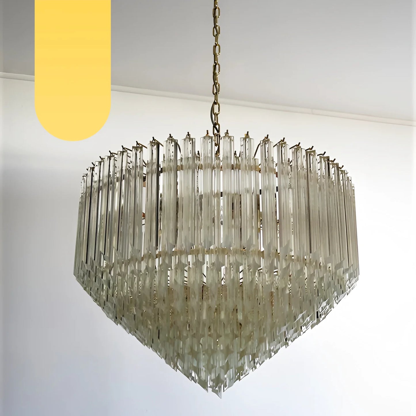 Murano Quadriedri Prisms Transparent Chandelier - Nuvé