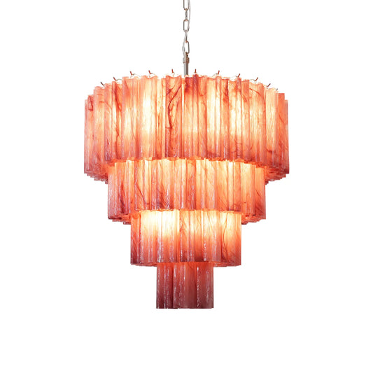 Murano Red Glass Tubes Chandelier - Nuvé