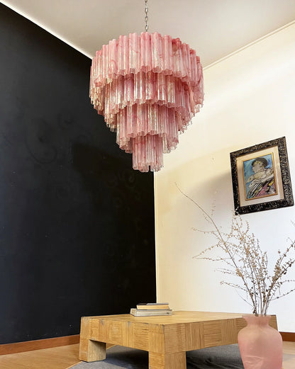Murano Red Glass Tubes Chandelier - Nuvé