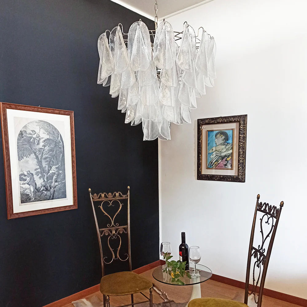 Murano Glass Leaves Transparent Chandelier - Nuvé