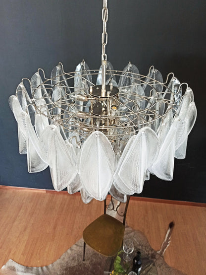 Murano Glass Leaves Transparent Chandelier - Nuvé