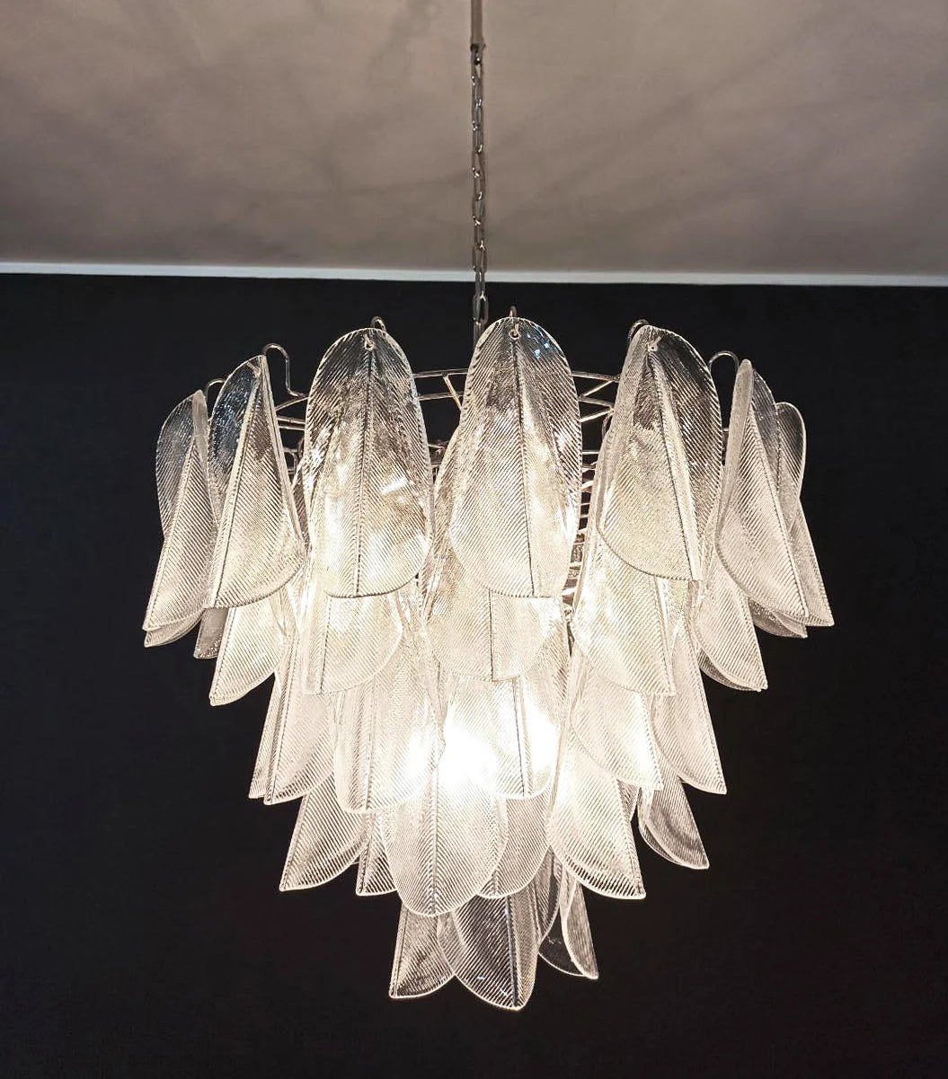 Murano Glass Leaves Transparent Chandelier - Nuvé