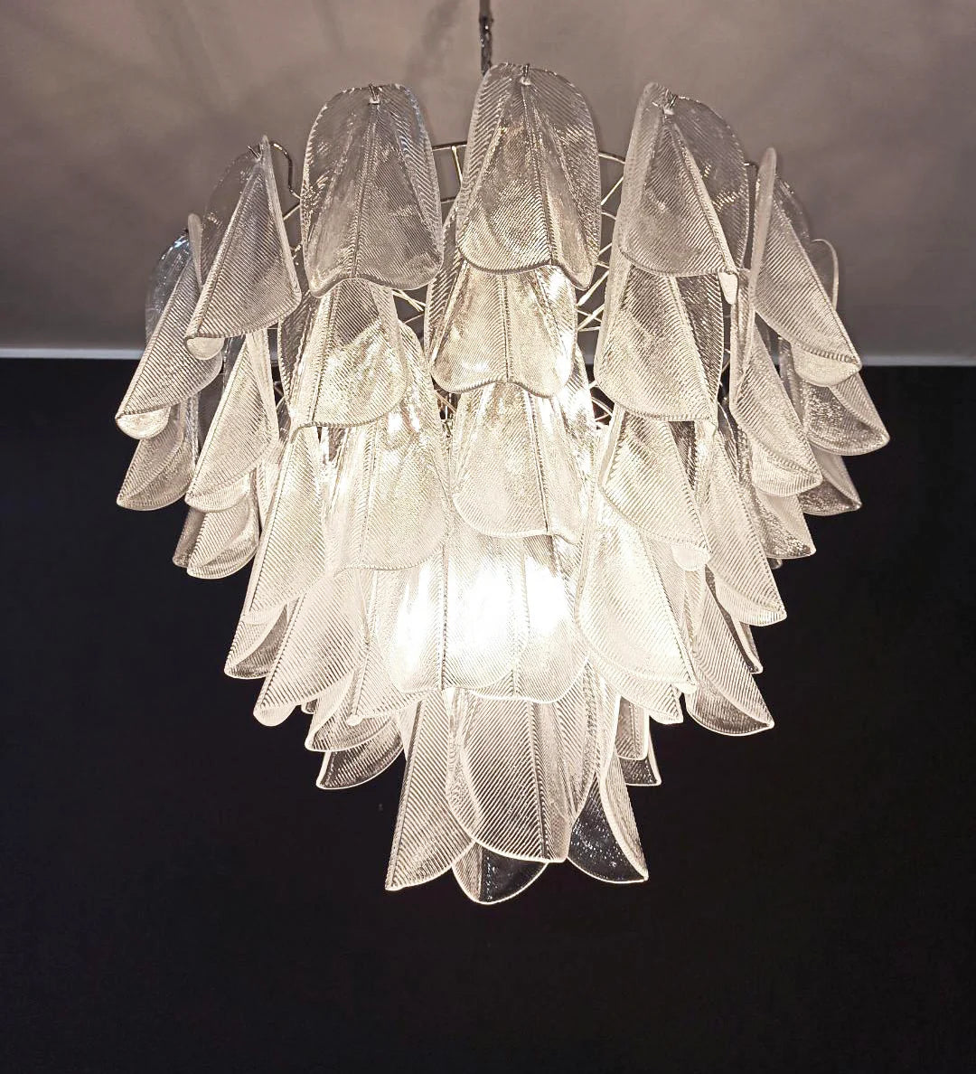 Murano Glass Leaves Transparent Chandelier - Nuvé