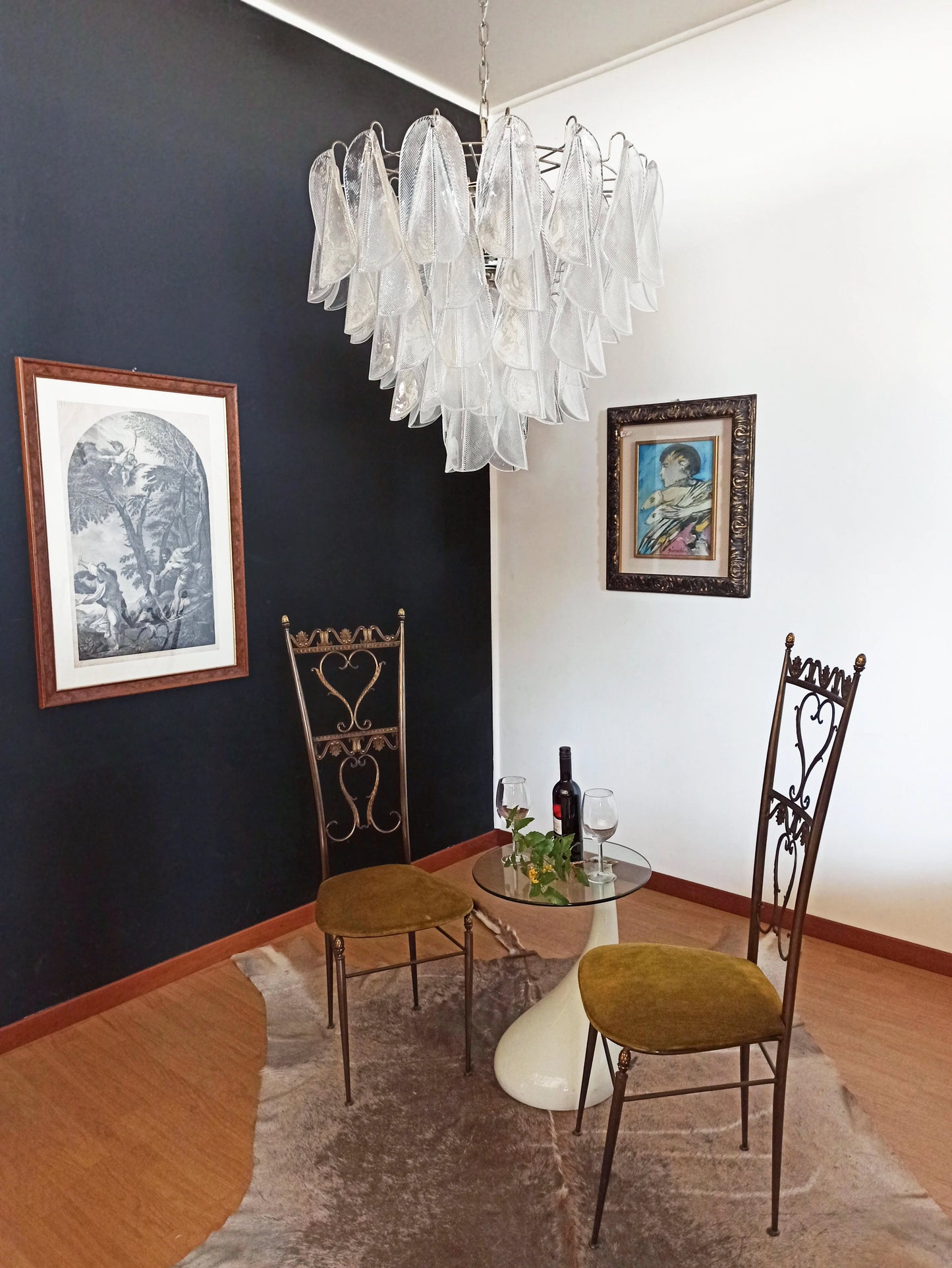 Murano Glass Leaves Transparent Chandelier - Nuvé