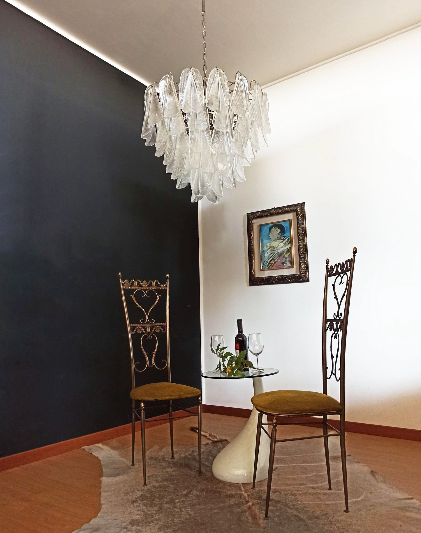 Murano Glass Leaves Transparent Chandelier - Nuvé