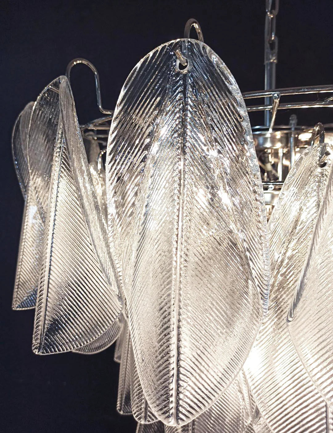 Murano Glass Leaves Transparent Chandelier - Nuvé