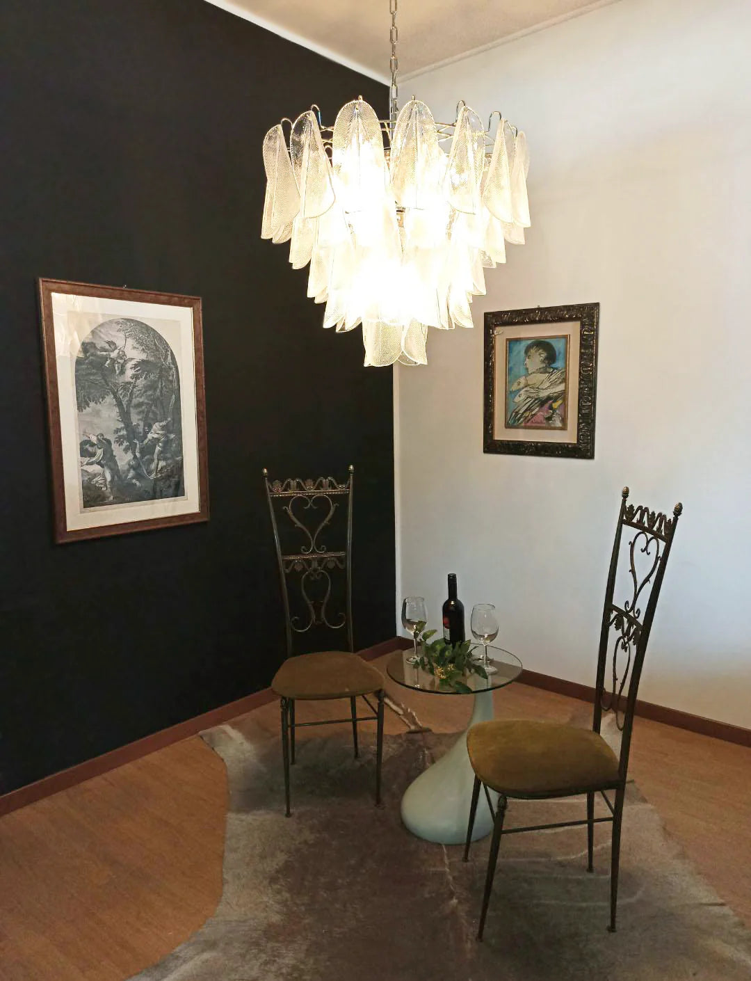 Murano Glass Leaves Transparent Chandelier - Nuvé
