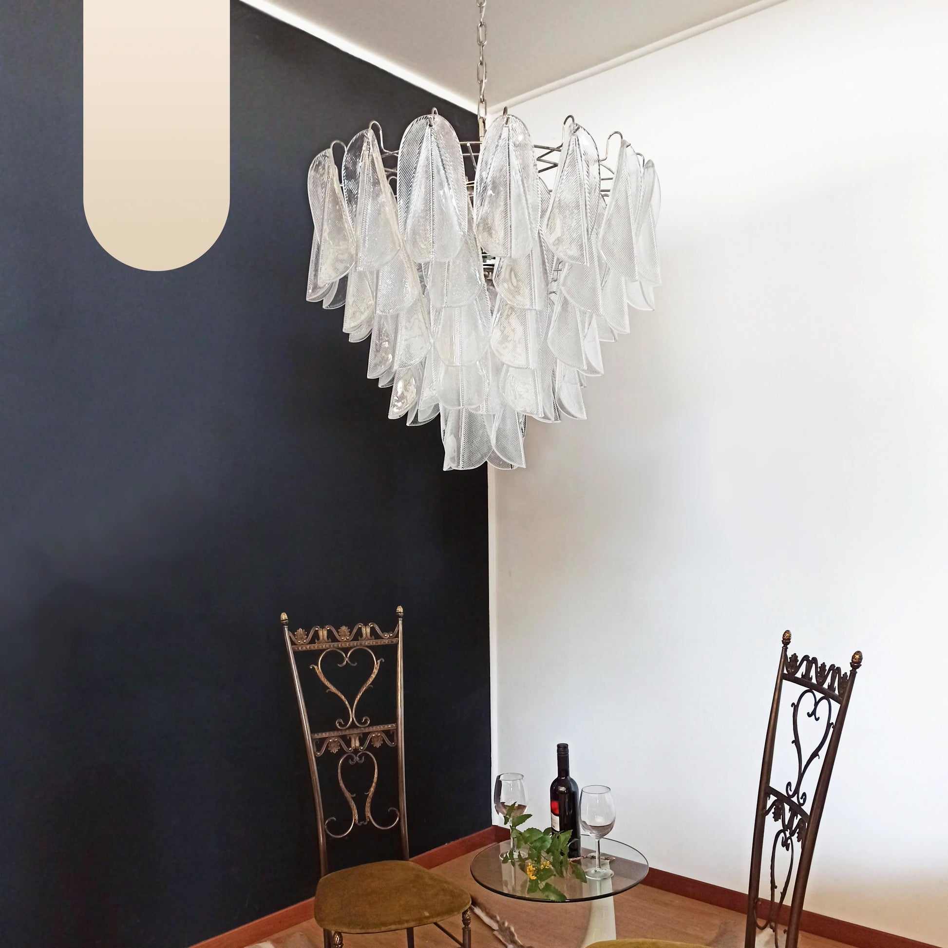 Murano Glass Leaves Transparent Chandelier - Nuvé