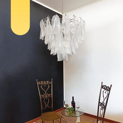 Murano Glass Leaves Transparent Chandelier - Nuvé