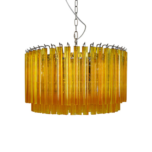 Murano Round Prisms Amber Chandelier - Nuvé