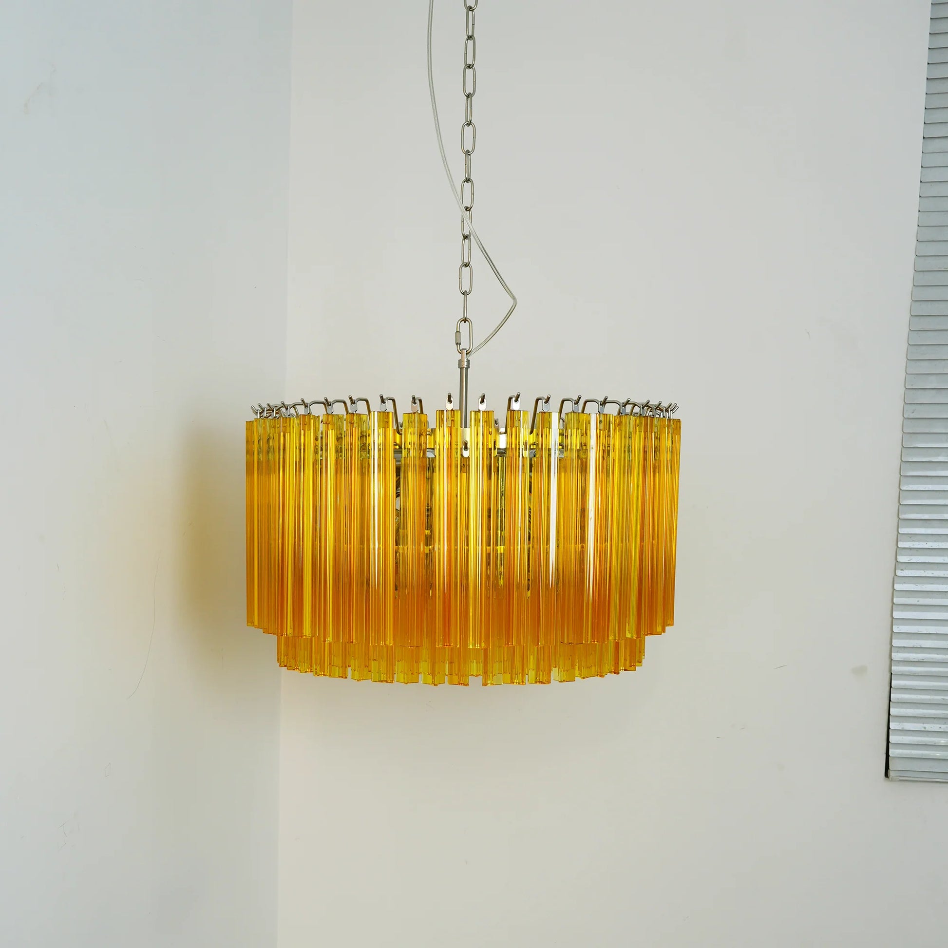 Murano Round Prisms Amber Chandelier - Nuvé